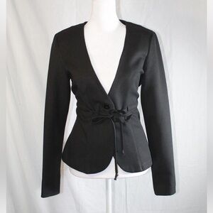 XOXO Black Tie-Front Blazer Jacket